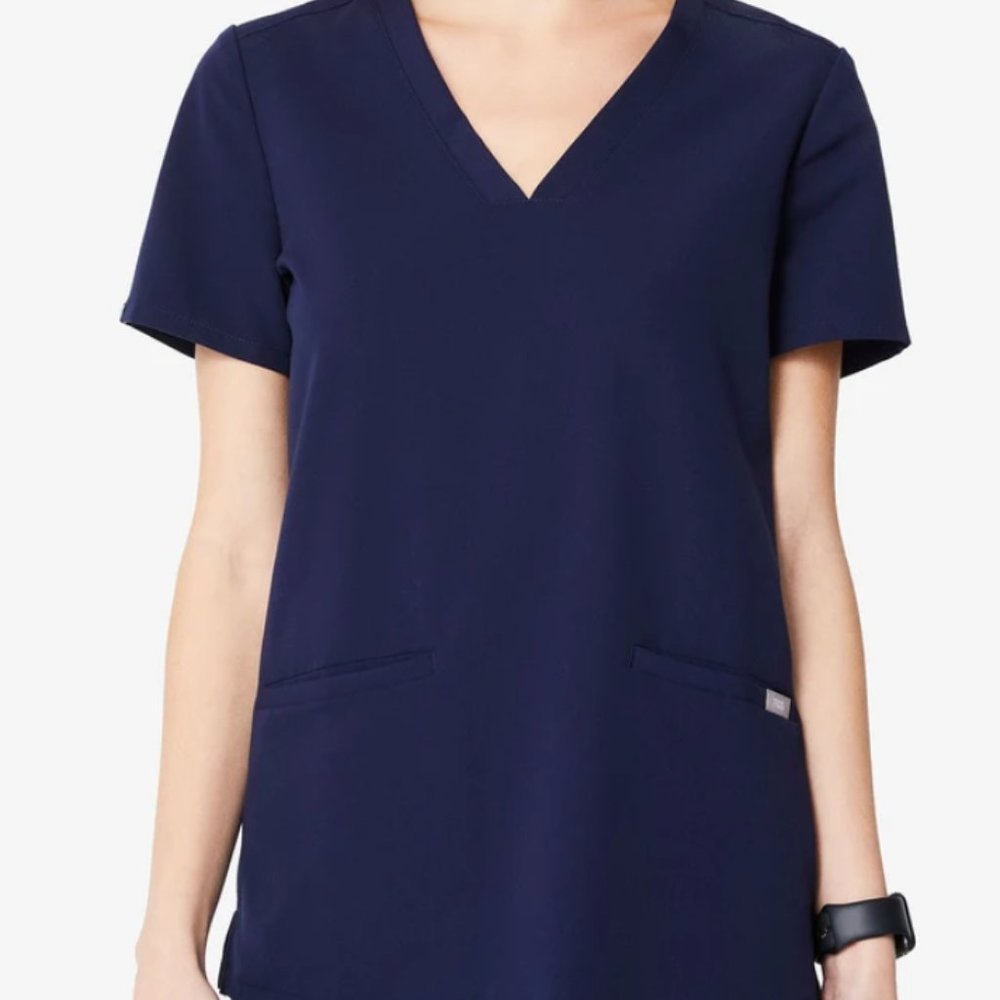 Figs Navy Blue Casma Scrub Top